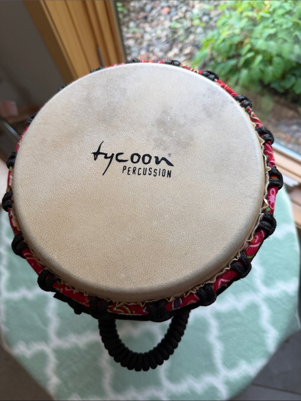 Tycoon Percussion 8" Rope-Tuned Wood Djembe Hand Drum – Natural Brown - Picture 3 of 8